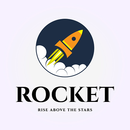 Rocket Label Emblem Rocket Label Of Spaceship Vector Design Usable For Branding Flat ...