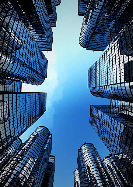 corporate towers de - the bigger picture refrán en inglés fotografías e imágenes de stock