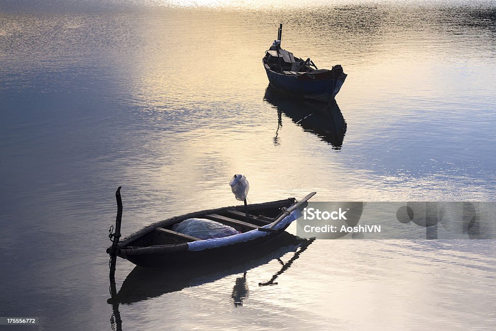 Boat on the pond Boat on the Lap An pond, Lang Co town, Hue, Vietn nam Awe Stock Photo