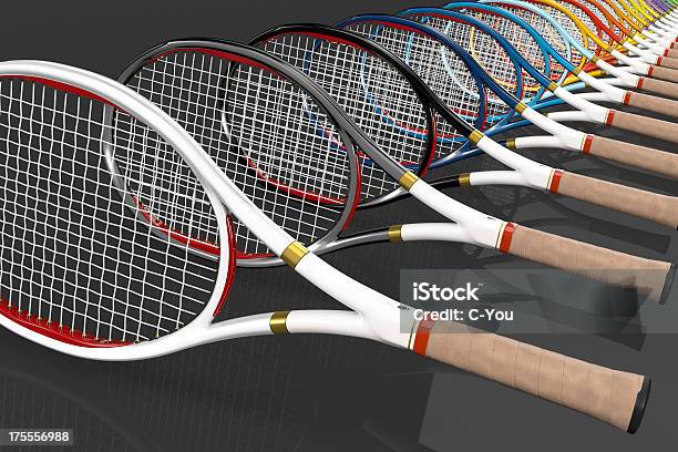 Foto de Raquete De Tênis Linha De Cores e mais fotos de stock de Tênis - Esporte de Raquete - Tênis - Esporte de Raquete, ATP Tennis Masters Cup, Brincar