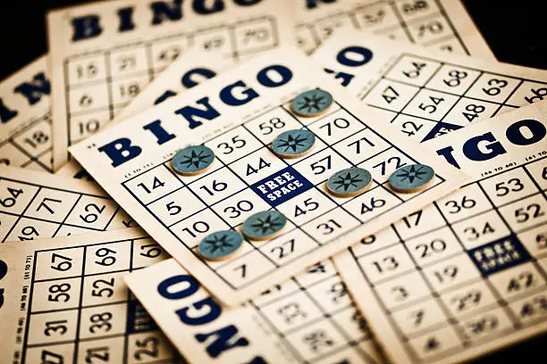 Vintage bingo cards and markers