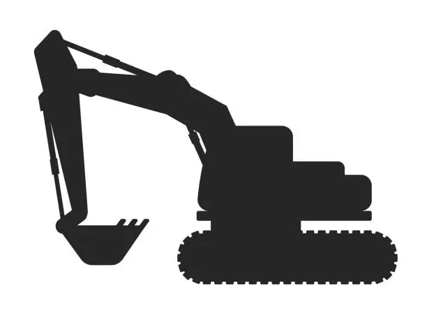 Vector illustration of Illustration of excavator car silhouette.