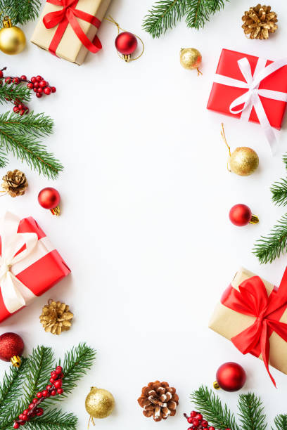 istock Christmas background. Present box and christmas decorations. 1755592466