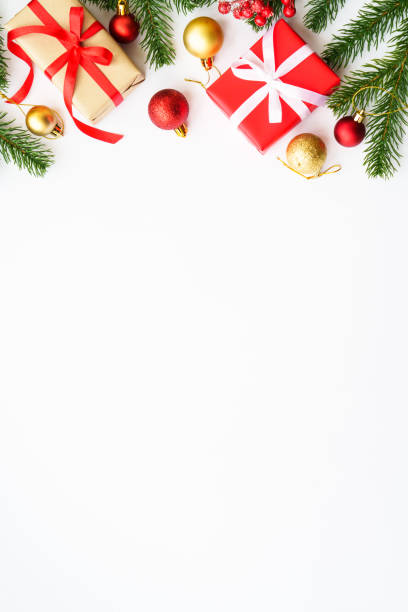 istock Christmas background. Present box and christmas decorations. 1755592499