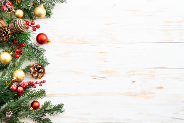 istock Christmas background. Present box and christmas decorations. 1755607319