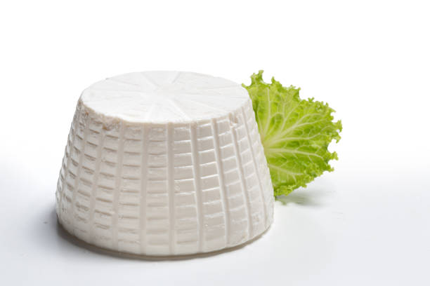 istock fresh ricotta with salad leaf and cherry tomato on white background top view 1755609455