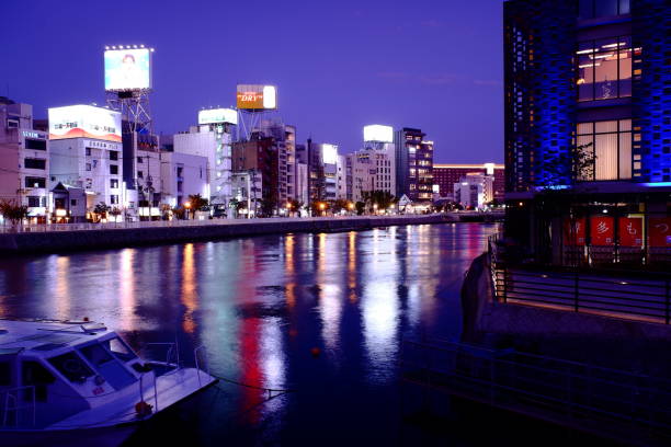 istock Fukuoka Hakata Nakasu night view 1755617885