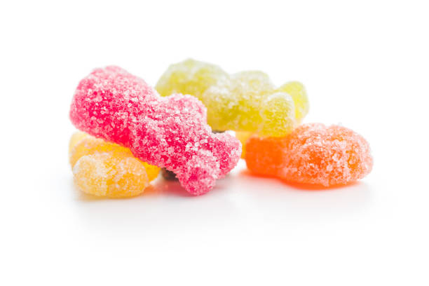 Sweet jelly candies isolated on the white background.