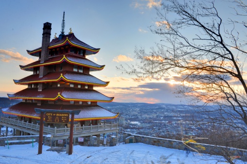 Winter at the Pagoda in Reading Pennsylvania