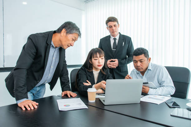 istock Business people  team work while working in board room, design project, discussing ideas,discuss financial statistics together teamwork concept 1755629561