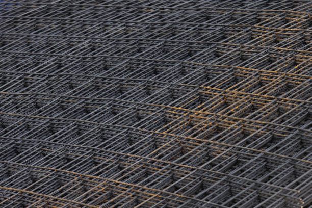 istock Steel mesh or reinforcement mesh background and texture.  steel wires patterns use for road construction. 1755633103