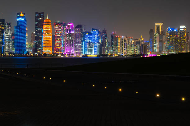 istock West Bay Discrit in the Night Photo, Doha Qatar 1755633140