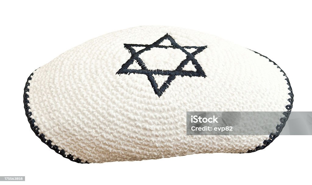 Traditionelle jüdischen Kopfbedeckung mit gesticktem Davidstern - Lizenzfrei Blau Stock-Foto