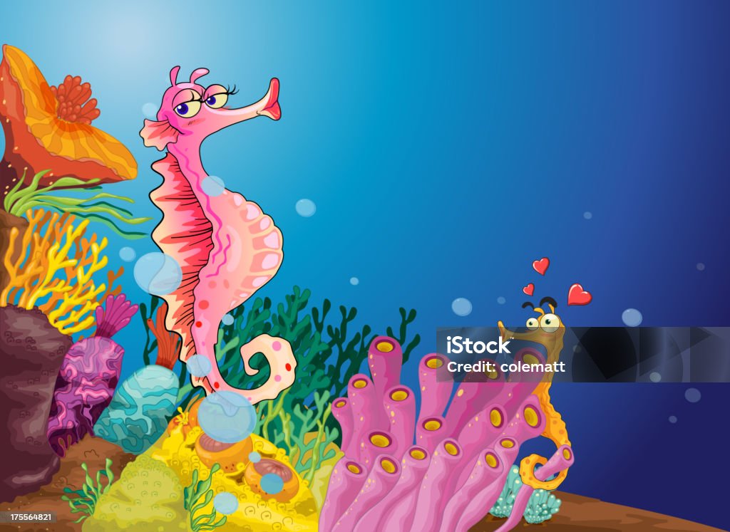 Seahorse love Two seahorses in love Sea Dragon stock vector