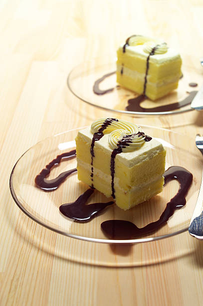 istock fresh cream cake closeup with chocolate sauce 175565200