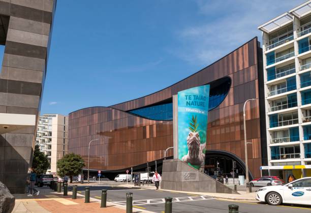 Wellington, New Zealand – October 05, 2023: The newly completed Wellington convention centre on cable street opposite the Te Papa museum