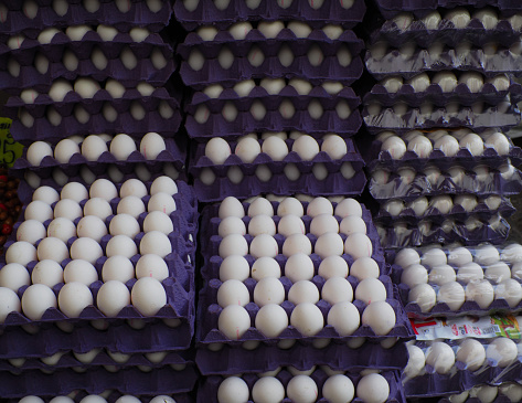 White eggs sold in the market