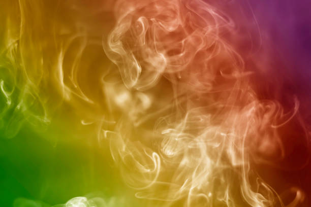 The artwork created from smoke is beautiful and gentle. Taken with a camera that has a high magnification rate.