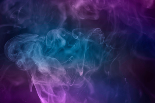 Photography of abstract smoke cloud isolated on white background