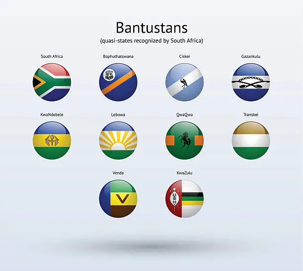 Vector illustration of Bantustans Round Flags Collection