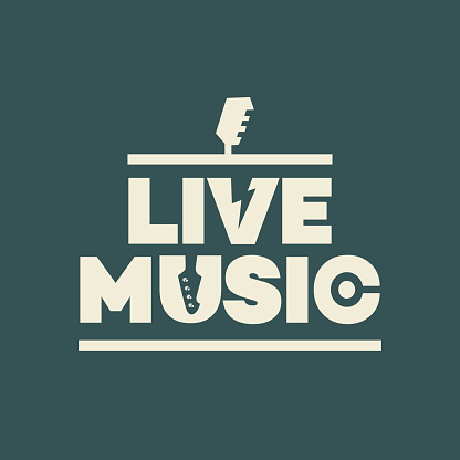 vintage logo  live music lettering festival vector template illustration