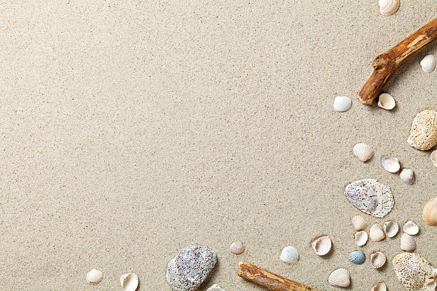 Sand Background Sandy beach texture for background. Summer concept. Top view beach sand stock pictures, royalty-free photos & images