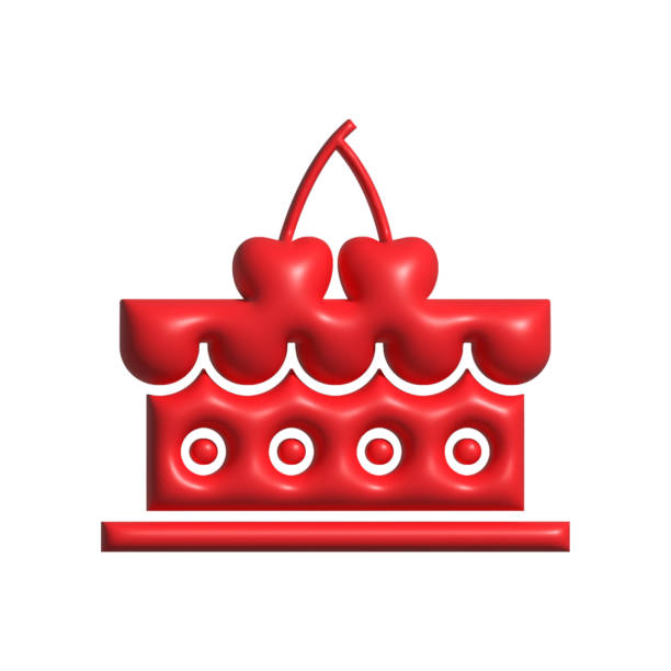 3D Realistic CAKE Icon. 3D Icon Isolated on White.