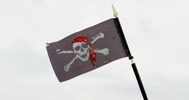 A waving pirate flag