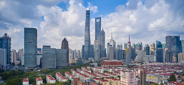 High-rise buildings in Lujiazui Financial District, Shanghai, China