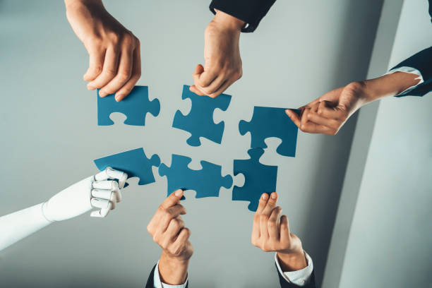 istock Futuristic HR recruitment with productive automation working. Shrewd 1755711255