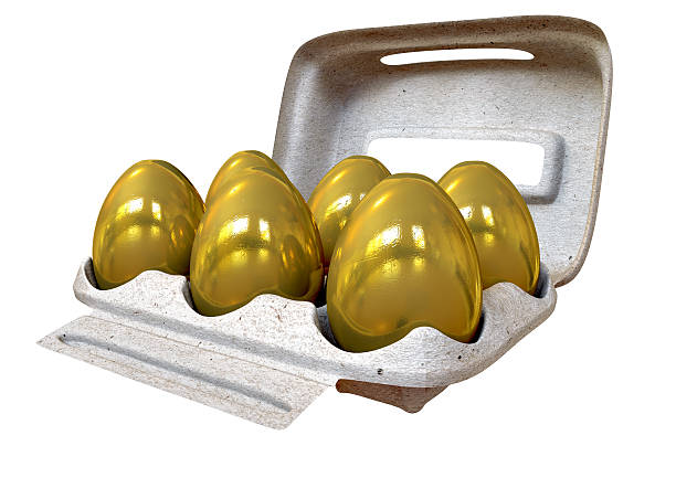 istock Six Golden Eggs In An Egg Carton 175572383
