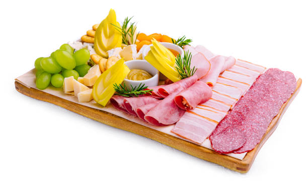istock Assorted Sliced Sausages with Cheeses and Grapes - Wine Appetizer 1755755959