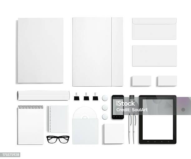 Blank Stationery Templates And Black And White Office Items Stock Photo - Download Image Now