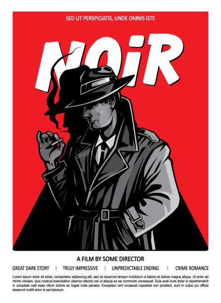 Poster do filme Noir Detective - ilustração de arte em vetor