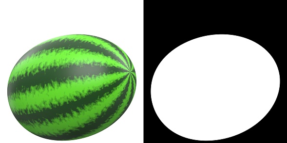 3D rendering illustration of a watermelon
