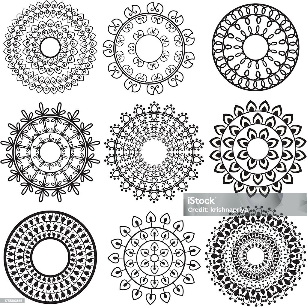 Henna Mandala designs Henna Mandala design, very elaborate and easily editable Arabic Style stock vector