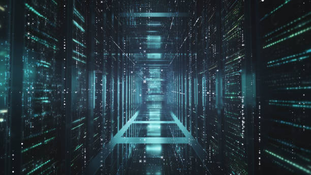 istock The Concept of Information Stream Moving Through Servers in Data Center 1755813163