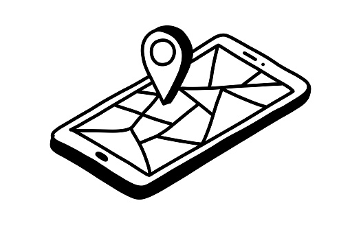 Hand Drawn Navigation Concept Vector Illustration. GPS, Map, Mobile App.