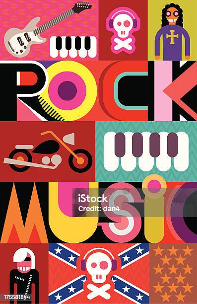 Rock Music Poster Stock Illustration - Download Image Now - Motorcycle, Rock Group, Rock Music