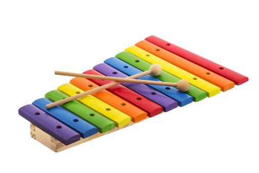 Multi colored xylophone isolated ot white