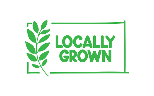 Locally Grown. Badge, Label Concept Vector Illustration. Organic, Fresh Food, Natural Product