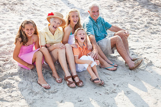 istock Children with grandparents on beach 175585939