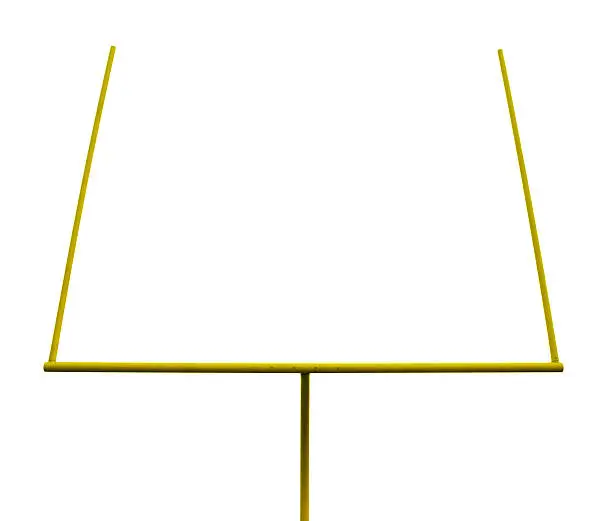 This is a photo of a yellow football field goal post isolated on a white background. There is a clipping path and lots of space for copy.click on the links below to view lightboxes.