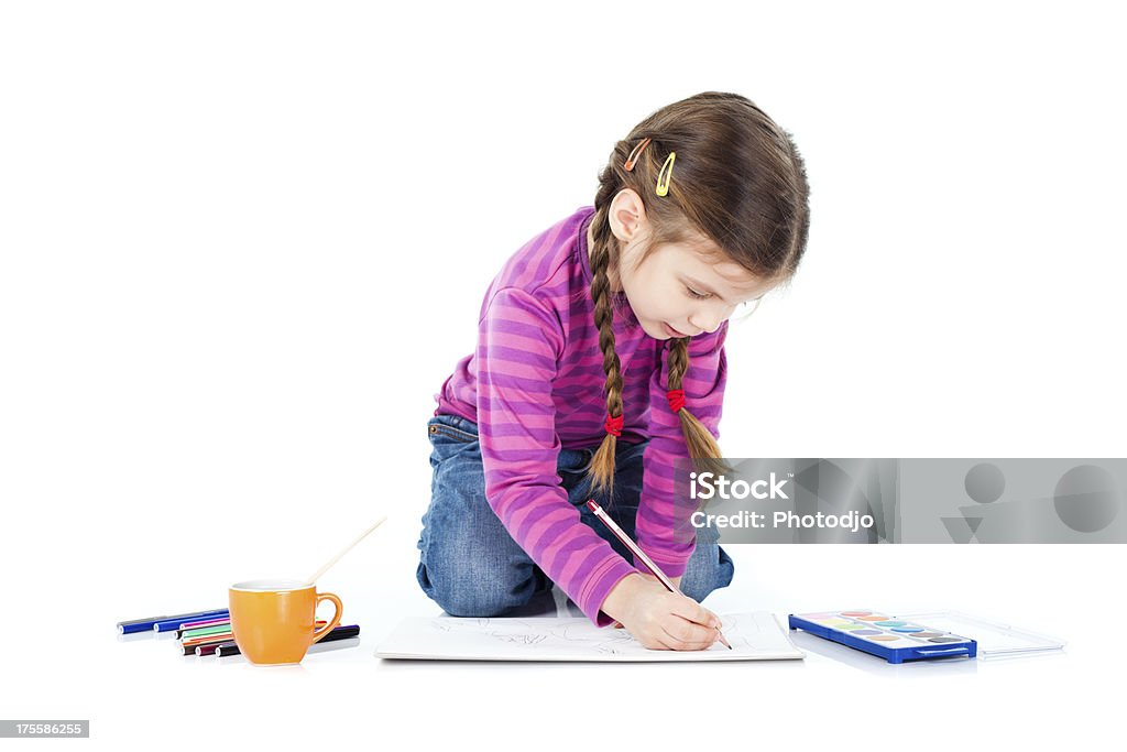 Petite fille dessin - Photo de Enfant libre de droits