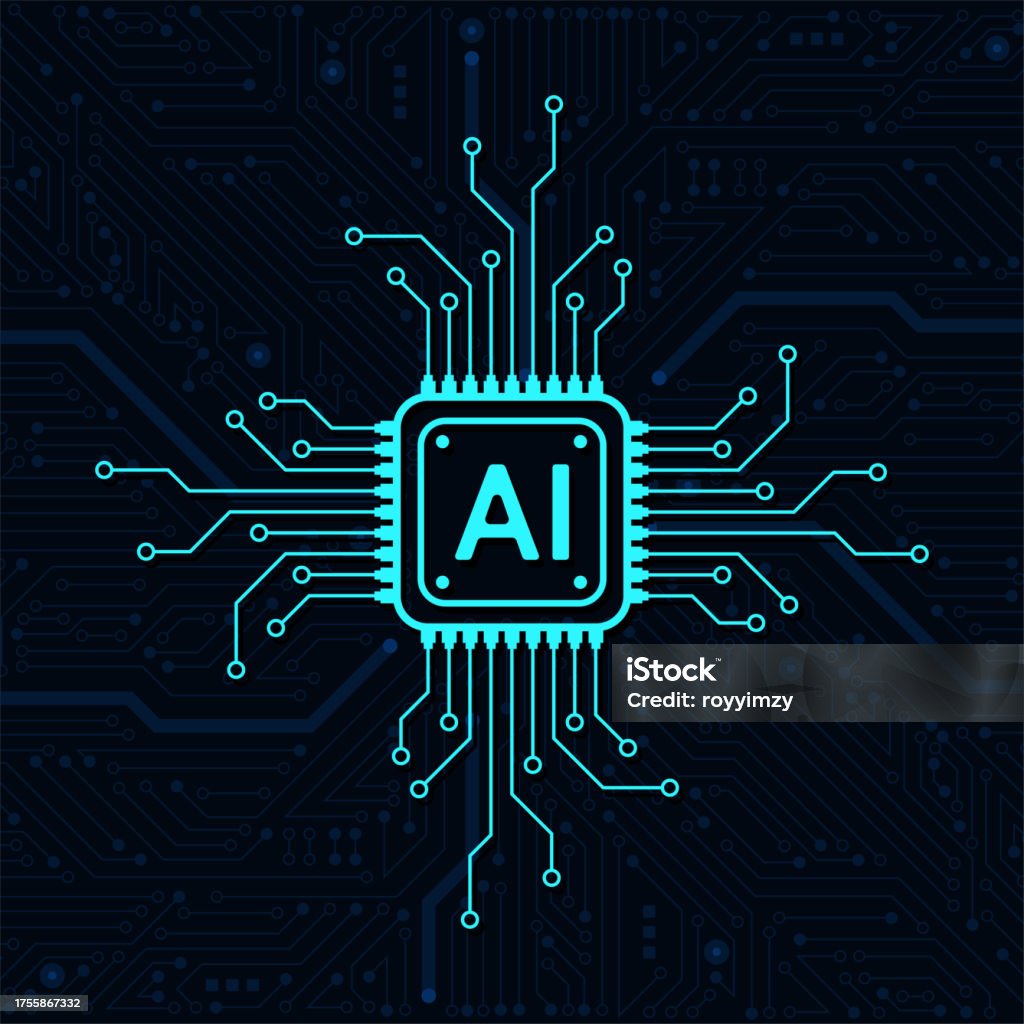 Artificial Intelligence Circuit Line Style Machine Learning Design ...