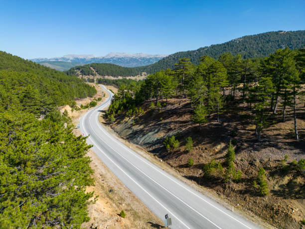 istock Drone shooting of road scenery in nature 1755873979