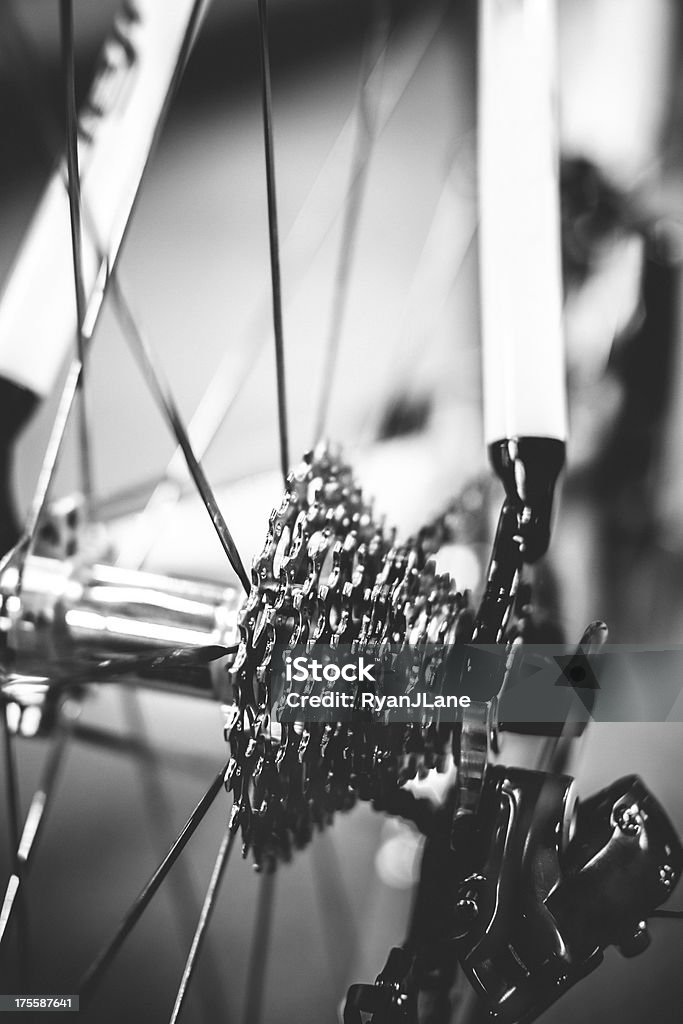 Bicicleta Gears e desviador - Foto de stock de Alto contraste royalty-free