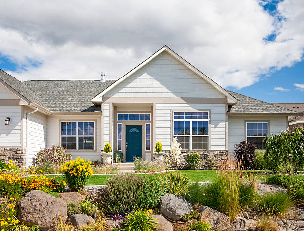 istock New Home with Rock Garden 175587660