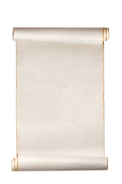 rotolo di carta - parchment scroll paper document foto e immagini stock