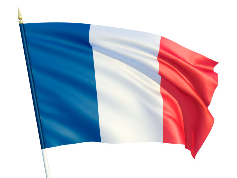 Flag of France. 3d illustration. Clipping path included.